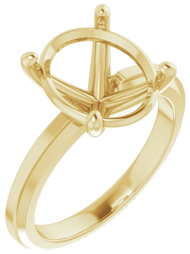 Sužadėtuvių Žiedas „Solitaire“ 14k yellow gold Oval 12mm x 10mm (1)