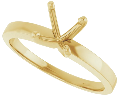 14K Yellow 6-6.6 mm Round 4-Prong Solitaire Ring Mounting (5)