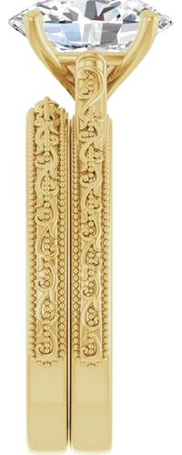 Sužadėtuvių Žiedas „Solitaire Sculptural“ 14k yellow gold Oval 10mm x 8mm (9)