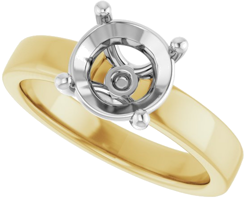 Sužadėtuvių Žiedas „Solitaire“ 14k yellow/white gold Round 8mm (5)