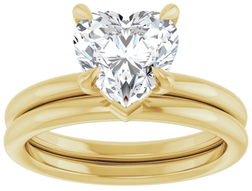 Sužadėtuvių Žiedas „Claw-Prong Solitaire“ 10k yellow gold Heart 8mm (8)