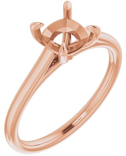 14K Rose  6 mm Cushion Solitaire Engagement Ring Mounting (1)