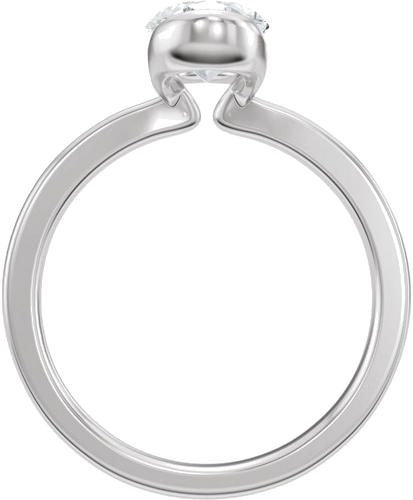 Sužadėtuvių Žiedas „Half Bezel Solitaire“ 14k white gold Oval 8.5mm x 6.5mm (2)