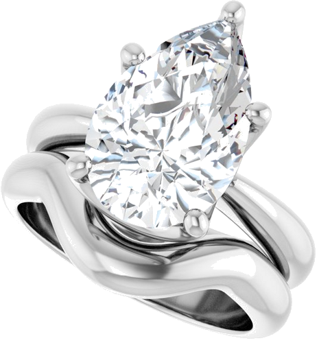 Sužadėtuvių Žiedas „Solitaire Crown-Inspired“ 14k white gold Pear 14mm x 9mm (10)
