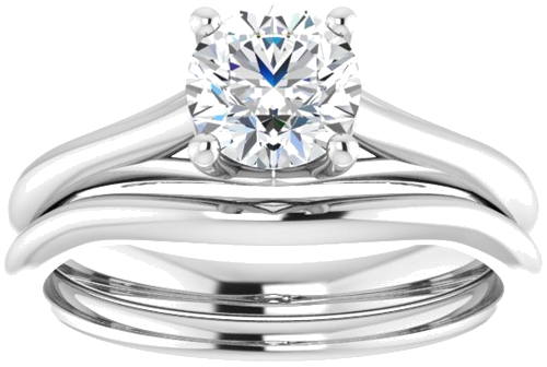 14K White 6 mm Round Solitaire Engagement Ring Mounting (8)