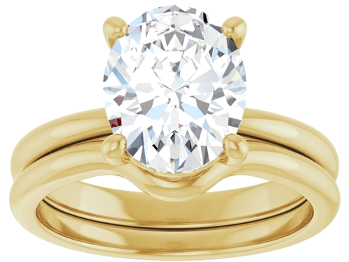 Sužadėtuvių Žiedas „Solitaire“ 585 Geltonojo Aukso Oval 10mm x 8mm (8)