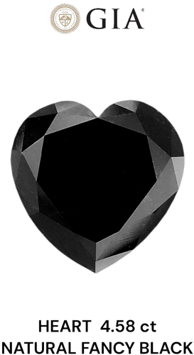 4.58 carat Fancy Black-VVS2 Natūralus Heart Deimantas (1)