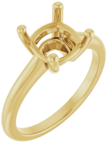 Sužadėtuvių Žiedas „V-End Prong“ 14k yellow gold Cushion 8mm (1)