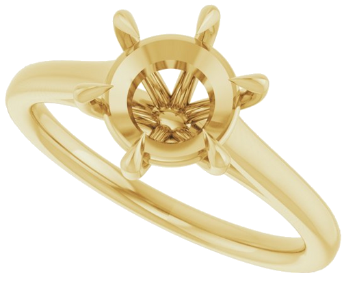 Sužadėtuvių Žiedas „Claw-Pong“ 14k yellow gold Round 8mm (5)