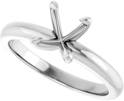 14K White 8x6 mm Oval Solitaire Engagement Ring Mounting (5)