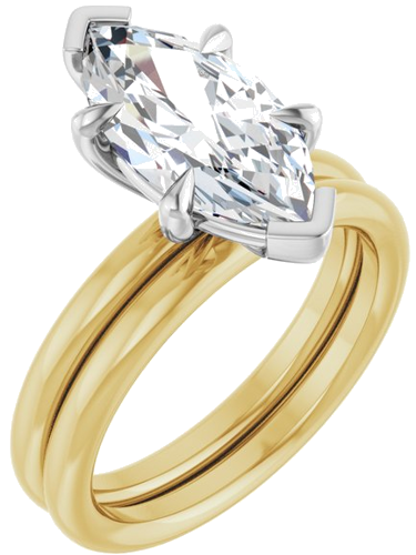 Sužadėtuvių Žiedas „Claw-Prong Solitaire“ 14k yellow/white gold Marquise 14mm x 7mm (6)