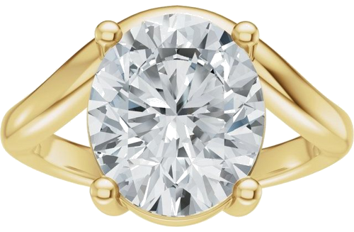 Sužadėtuvių Žiedas „Solitaire Asymmetric“ 14k yellow gold Oval 11mm x 9mm (3)