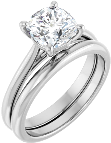 Sužadėtuvių Žiedas „Solitaire“ 585 Baltojo Aukso Cushion 7mm (6)