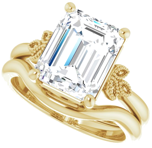 14K Yellow 10x8 mm Emerald Solitaire Engagement Ring Mounting (10)