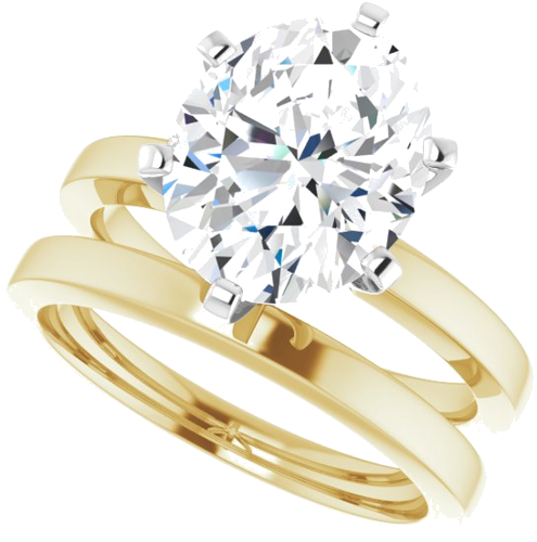 14K Yellow White 11x9 mm Oval Solitaire Engagement Ring Mounting (10)