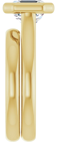 Sužadėtuvių Žiedas „Bezel-Set Solitaire“ 14k yellow gold Asscher 7mm (9)