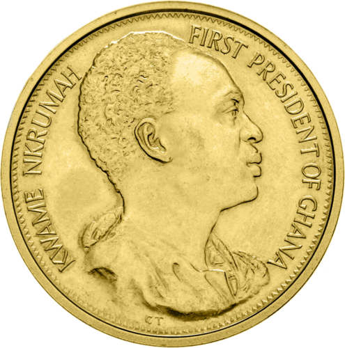 1960 Ganos Respublika Kwame Nkrumah 2 Svarų Auksinė moneta (1)