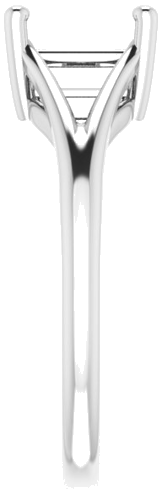 Sužadėtuvių Žiedas „Split Shank“ 585 Baltojo Aukso Emerald 7mm x 5mm (4)