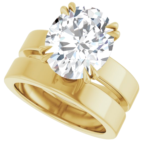 Sužadėtuvių Žiedas „Double Claw-Prong Solitaire“ 14k yellow gold Oval 12mm x 10mm (10)