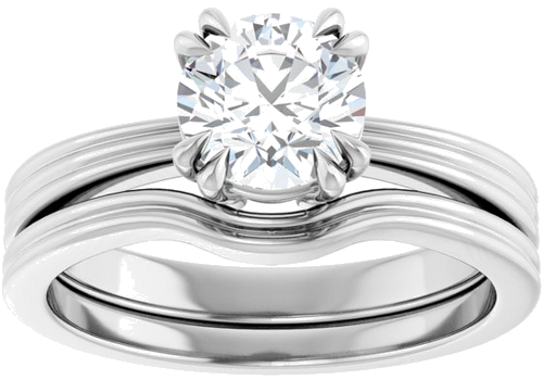 Sužadėtuvių Žiedas „Solitaire“ 585 Baltojo Aukso Round 6.5mm (7)