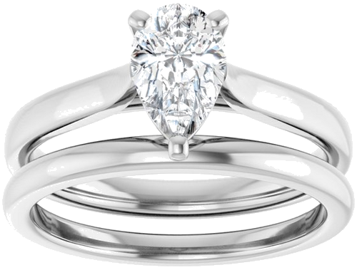 14K White 8x5 mm Pear Engagement Ring Mounting (8)