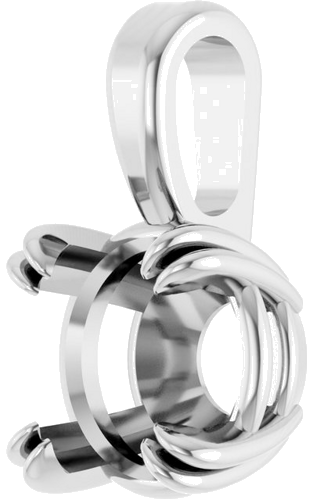 Pakabukas „Solitaire“ 585 Baltojo Aukso Round 6.5mm (2)