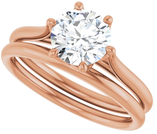 14K Rose 7 mm Round Engagement Ring Mounting (10)