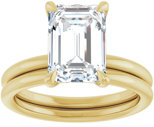 Sužadėtuvių Žiedas „Claw-Prong Solitaire“ 10k yellow gold Emerald 10mm x 7mm (8)