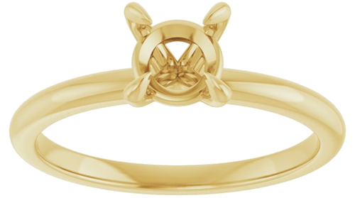 14K Yellow  5.8 mm Round Solitaire Engagement Ring Mounting (3)