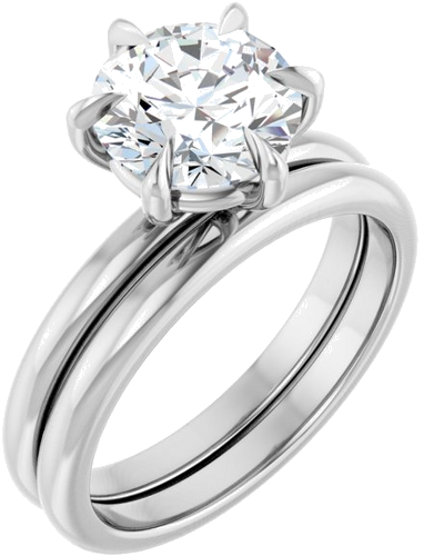 14K White 8.2 mm Round Solitaire Engagement Ring Mounting (6)