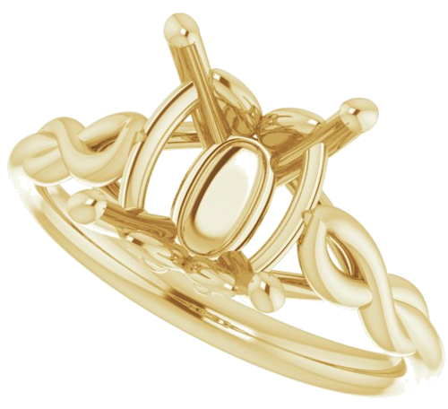 Sužadėtuvių Žiedas „Solitaire Sculptural“ 14k yellow gold Oval 11mm x 9mm (5)