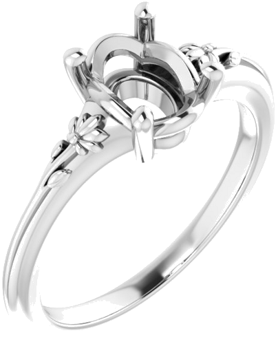 Sužadėtuvių Žiedas „Solitaire“ 585 Baltojo Aukso Oval 8mm x 6mm (1)