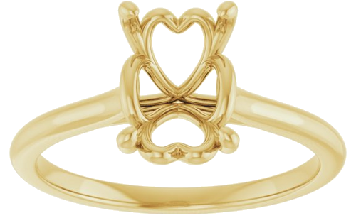 14K Yellow  8x6 mm Emerald Solitaire Engagement Ring Mounting (3)