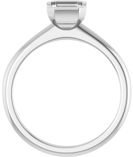 Sužadėtuvių Žiedas „Half-Bezel“ 14k white gold Emerald 7mm x 5mm (2)