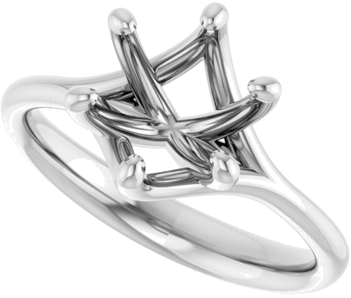 Sužadėtuvių Žiedas „Solitaire“ 14k white gold Round 8.2mm (5)