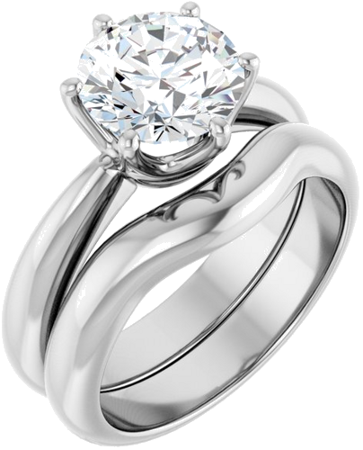 Sužadėtuvių Žiedas „Solitaire Crown-Inspired“ 14k white gold Round 8.2mm (6)