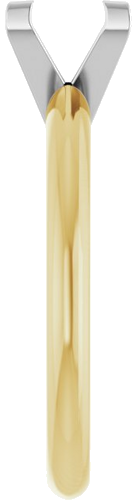 14K Yellow White 6 mm Square V-End 4-Prong Engagement Ring Mounting (4)