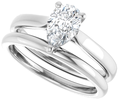 14K White 8x5 mm Pear Engagement Ring Mounting (10)