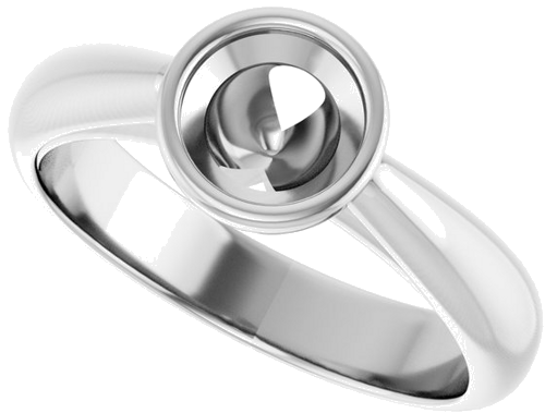 Sužadėtuvių Žiedas „Bezel-Set Solitaire“ 14k white gold Round 5.8mm (5)