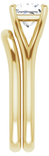 Sužadėtuvių Žiedas „Solitaire“ 585 Geltonojo Aukso Square 5.5mm (9)