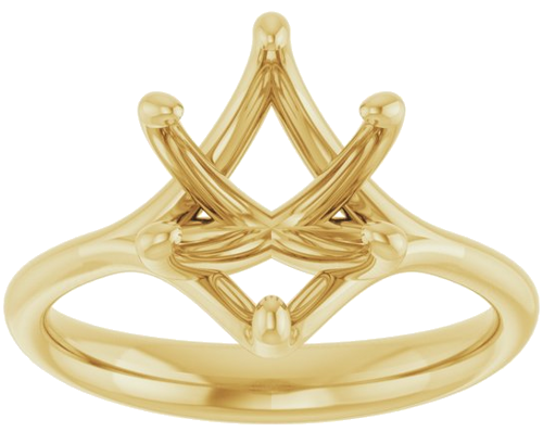 14K Yellow 10x8 mm Oval Engagement Ring Mounting (3)