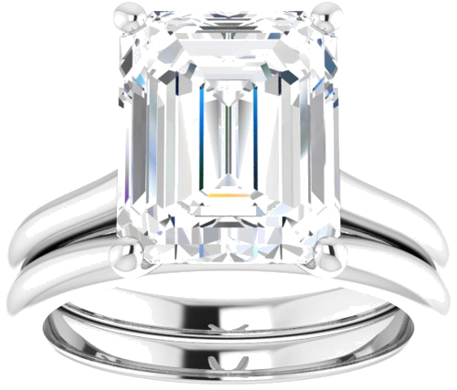 Sužadėtuvių Žiedas „Solitaire“ 585 Baltojo Aukso Emerald 11mm x 9mm (8)