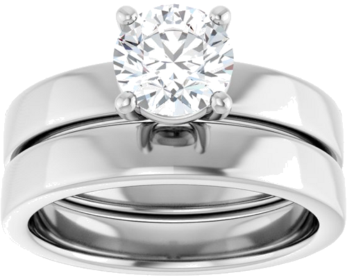 10K White 6.5 mm Round Solitaire Engagement Ring Mounting (8)