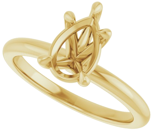 14K Yellow 9x6 mm Pear Solitaire Engagement Ring Mounting (5)