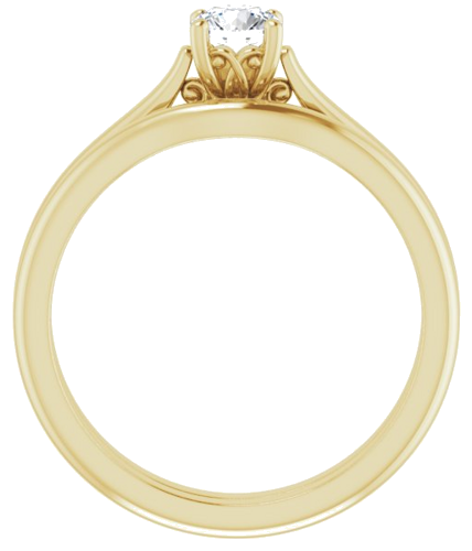 Sužadėtuvių Žiedas „Solitaire“ 10k yellow gold Round 4.4mm (7)