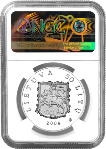 2009 Tytuvėnų architektūrinis ansamblis Lietuva 50 litų sidabrinė moneta PF 69 ULTRA CAMEO (2)