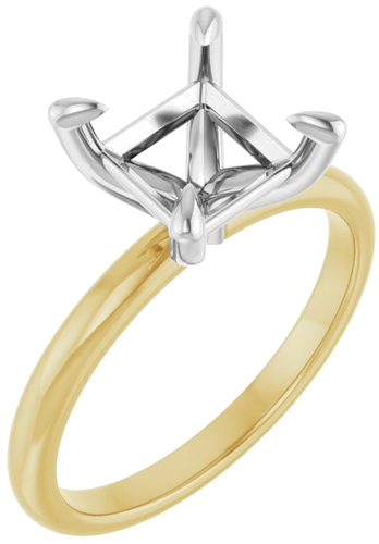 Sužadėtuvių Žiedas „Solitaire“ 14k yellow/white gold Square 7mm (1)