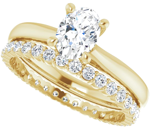 Sužadėtuvių Žiedas „Solitaire“ 585 Geltonojo Aukso Oval 7mm x 5mm (10)