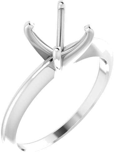 Platinum 7.3-7.7 mm Round 4-Prong Comfort-fit Solitaire Ring Mounting (1)