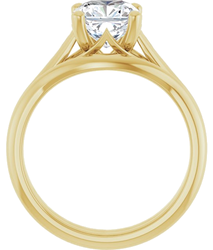 Sužadėtuvių Žiedas „Solitaire“ 14k yellow gold Cushion 7mm (7)